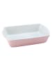 CreaTable Auflaufform Classic Pastell Kitchen rechteckig, 34 x 20 x 5,5 cm in rose in Rosé/Weiß