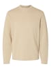 SELECTED HOMME Pullover SLHRAVI LS KNIT STRUCTURE CREW NECK in Beige