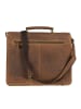 Greenburry Vintage Aktentasche Leder 40 cm Laptopfach in braun