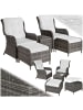 tectake Aluminium Rattan Gartenlounge für 2 bis 4 Personen, kein Aufbau