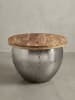KADIMA DESIGN Couchtisch SERCHIO, rund, Industrial-Stil, Massivholz/Metall, Stauraum
