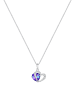 Elli Halskette 925 Sterling Silber Herz in Violett