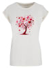 F4NT4STIC Extended Shoulder T-Shirt Herz Baum Aquarell Druck in Whitesand