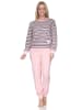 NORMANN Frottee Schlafanzug langarm Bündchen Herzmotiv in rosa1