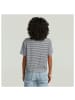 G-Star Raw T-Shirt in white-petrol stripe