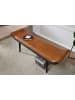 KADIMA DESIGN Sitzbank Echtleder / Massivholz Bank 125x51x38 cm Modern,