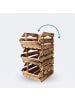relaxdays 3 x Stapelkiste "geflammt" in Natur - (B)27,5 x (H)20 x (T)38 cm