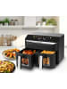 Gourmet Maxx Heißluft-Fritteuse Doppelkorb 2x 4,5l 2400W schwarz Schwarz