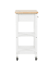 Beliani Servierwagen HIUMA in Weiß/Braun - (W) 58 x (H) 86 x (L) 40 cm