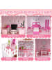 COSTWAY Puppenhaus Holz ab 3 Jahren in Rosa