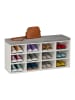 relaxdays Schuhbank in Weiß/ Grau - (B)104 x (H)49,5 x (T)31 cm