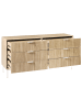 Beliani Kommode WALCOTT in Braun/Weiß - (W) 140 x (H) 68 x (L) 40 cm