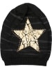 styleBREAKER Feinstrick Beanie Mütze in Schwarz / Gold