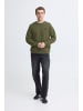 BLEND Modisches Sweatshirt Langarm Stickerei Rundhals in Olive-2