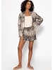 SASSYCLASSY Viskose Shorts mit Print in Taupe