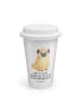 Mr. & Mrs. Panda Coffee Becher Mops mit Spruch in Weiß