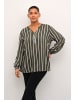 KAFFE curve Langarm-Bluse KCsida Regular fit in Grape Leaf/Chalk stripe