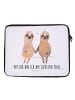 Mr. & Mrs. Panda Notebook Tasche Faultier Pärchen mit Spruch in Weiß