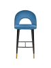 Beliani 2er-Set Barhocker FALTON in Blau/Schwarz/Gold