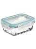 5five Simply Smart Lunchbox aus Glas mit Deckel, 1,73 l in Meerblau, (B) 16,5 x (H) 8,5 x (L) 23 cm