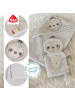 Fehn 2-tlg. Bade-Set - Kapuzenbadetuch & Waschhandschuh in gray