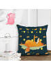 Mr. & Mrs. Panda 40x40 Kissen Fuchs Sterne ohne Spruch in Blau