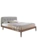 Angel Cerdá Polsterbett 7177 in Grau / Walnuss – (B)172 x (H)217 x (T)98 cm
