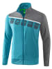 erima 5-C Praesentationsjacke in oriental blue melange/grau melange/weiss