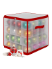 relaxdays Weihnachtskugel-Aufbewahrungsbox in Transparent/ Rot - (B)36 x (H)36 x (T)36 cm