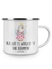 Mr. & Mrs. Panda Emaille Tasse Hebamme Engel mit Spruch in Weiß