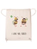 Mr. & Mrs. Panda gymnastiktasche Bienen Paar mit Spruch in Creme