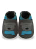 Yihakids Grau Baby Leder Krabbelschuhe, mit rutschfester Sohle – Bären-Muster