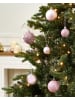 Beliani 100er-Set Weihnachtsbaumkugeln VANERN in Rosa/Silber