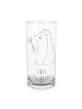 Mr. & Mrs. Panda Trinkglas Igel Blumen mit Spruch in Transparent