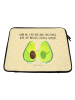 Mr. & Mrs. Panda Laptop Hülle Avocado Pärchen mit Spruch in Gelb Pastell