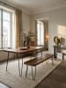 KADIMA DESIGN Sitzbank Massivholz | Landhausstil, Metallbeine, Verschiedene Größen in Braun
