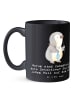 Mr. & Mrs. Panda Kaffeetasse Zahnarzt Detektiv mit Spruch in Schwarz