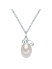 Valero Pearls Halskette aus Sterling Silber mit Zirkonia und Süßwasser-Zuchtperle in silber