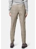 MADELEINE Karo-Bundfaltenhose mit Bindegürtel in taupe / multicolor