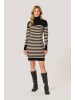 Kaffe Kleid KAastrid Slim fit in Black/Feather Gray Mel. Stripe