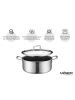 Mäser Kochtopf 24x10,5 cm mit Glasdeckel, Edelstahl Hestia Keramik in Silber / Schwarz