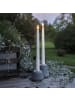 STAR Trading Outdoor Stabkerzen ,Flamme Slim' im 2er Set, weiß, Batterie, Timer, Fe
