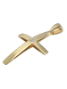 Adeliás Damen Anhänger – Kreuz Kreuzanhänger aus 333 Gold mit Zirkonia in gold