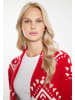 IZIA Long Cardigan in Rot Weiss