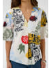 CULTURE Kurzarm-Bluse CUashmo Relaxed fit in Blue/Red Animal