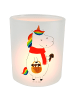 Mr. & Mrs. Panda Windlicht Glas Einhorn Pilz ohne Spruch in Transparent