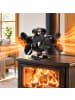 relaxdays Kaminventilator in Schwarz - (B)23 x (H)16,5 x (T)9 cm