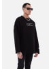 Megaman Basic Cotton Sweatshirt Pullover in Schwarz