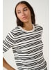 Kaffe Strickpullover KAlizza Regular fit in Chalk/Black Stripe