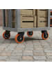 relaxdays 4 x Lenkrollen in Schwarz/ Orange - 100 mm